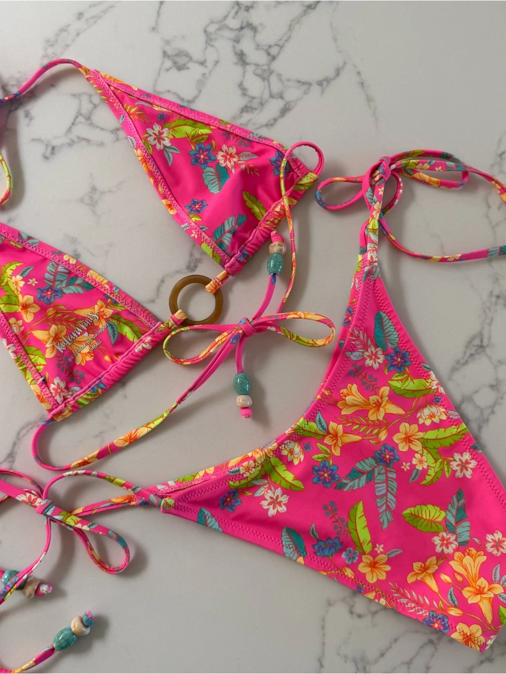 Kulani Kinis Halter Top & Tie Bottom Bikini SET - Viva Vacation - Size Small